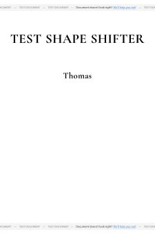Test Shape Shifter book cover